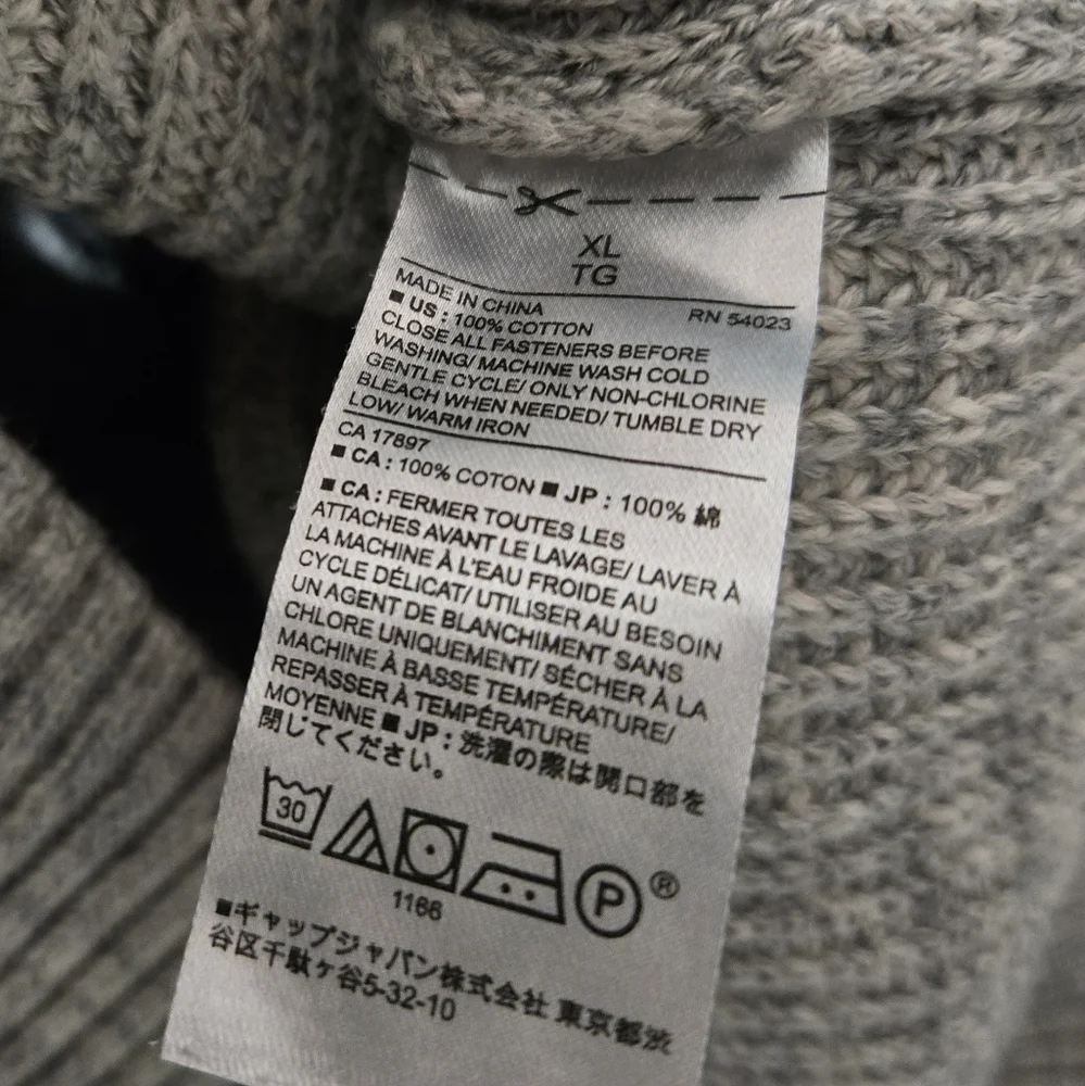 Banana Republic Cowl Neck Ribbed Button Front Men's Cardigan Size: XL